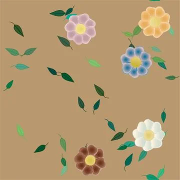 Floral ornamental vector pattern. Seamless design leafs texture. 스톡 일러스트