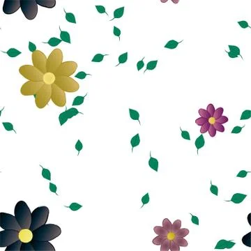 Floral ornamental vector pattern. Seamless design leafs texture. Stock Illustration