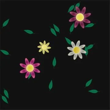 Floral ornamental vector pattern. Seamless design leafs texture. Illustrazione stock