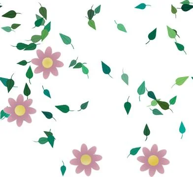 Floral ornamental vector pattern. Seamless design leafs texture. Illustrazione stock