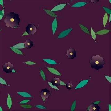 Floral ornamental vector pattern. Seamless design leafs texture. Stock Illustration