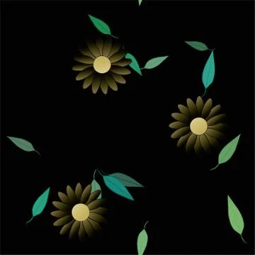 Floral ornamental vector pattern. Seamless design leafs texture. Illustrazione stock
