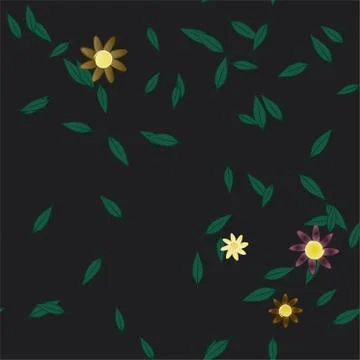 Floral ornamental vector pattern. Seamless design leafs texture. Stock Illustration
