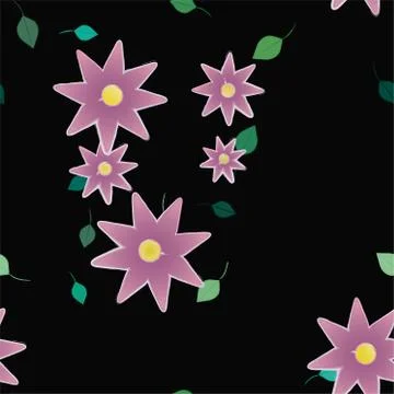 Floral ornamental vector pattern. Seamless design leafs texture. 스톡 일러스트