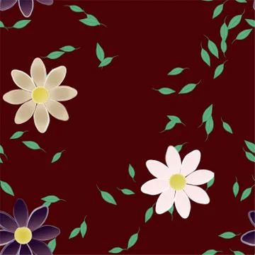 Floral ornamental vector pattern. Seamless design leafs texture. Illustrazione stock