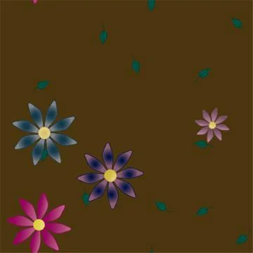 Floral ornamental vector pattern. Seamless design leafs texture. Stock Illustration