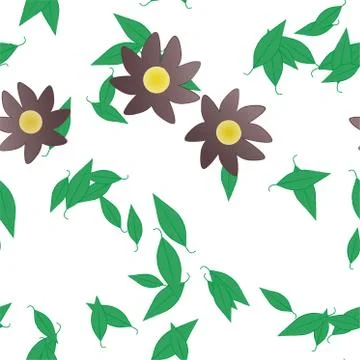 Floral ornamental vector pattern. Seamless design leafs texture. Stock Illustration