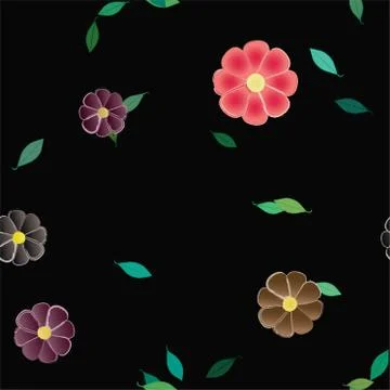 Floral ornamental vector pattern. Seamless design leafs texture. Stockillustratie