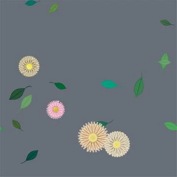 Floral ornamental vector pattern. Seamless design leafs texture. Stock Illustration