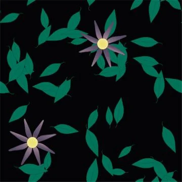 Floral ornamental vector pattern. Seamless design leafs texture. 스톡 일러스트