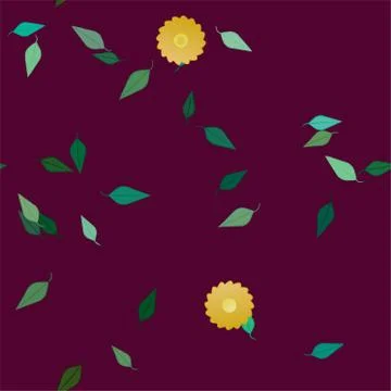 Floral ornamental vector pattern. Seamless design leafs texture. Illustrazione stock