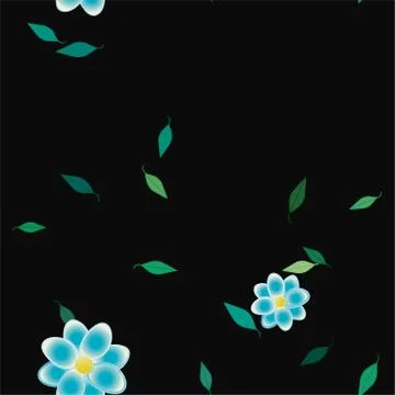 Floral ornamental vector pattern. Seamless design leafs texture. Stock Illustration