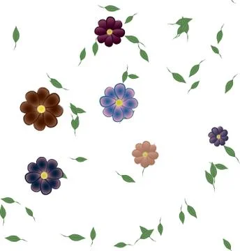 Floral ornamental vector pattern. Seamless design leafs texture. Stock Illustration