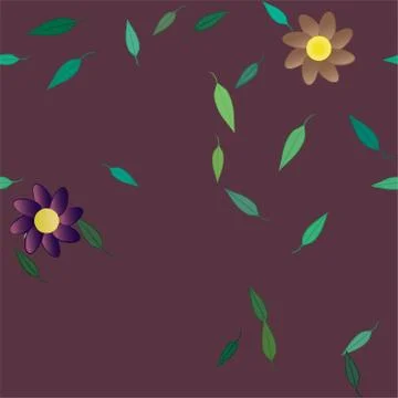 Floral ornamental vector pattern. Seamless design leafs texture. Stock Illustration