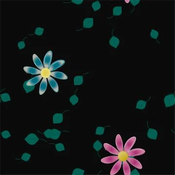 Floral ornamental vector pattern. Seamless design leafs texture. Stock Illustration