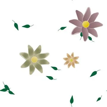 Floral ornamental vector pattern. Seamless design leafs texture. Stock Illustration