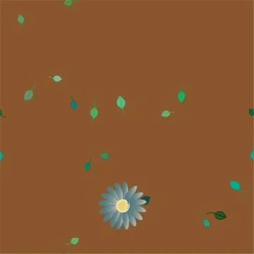 Floral ornamental vector pattern. Seamless design leafs texture. Stock Illustration