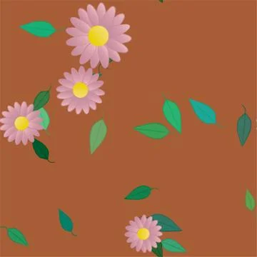 Floral ornamental vector pattern. Seamless design leafs texture. 스톡 일러스트