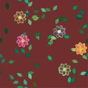 Floral ornamental vector pattern. Seamless design leafs texture. Stockillustratie