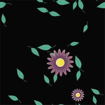 Floral ornamental vector pattern. Seamless design leafs texture. Stock Illustration