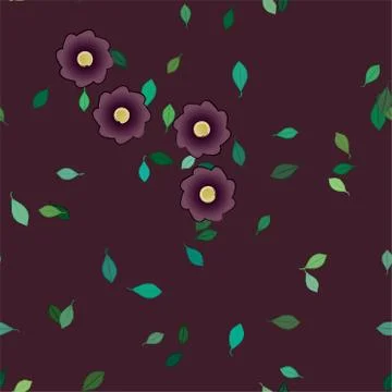 Floral ornamental vector pattern. Seamless design leafs texture. Illustrazione stock