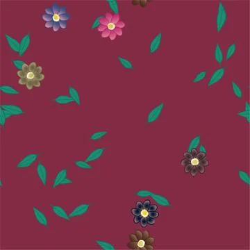 Floral ornamental vector pattern. Seamless design leafs texture. Stock Illustration