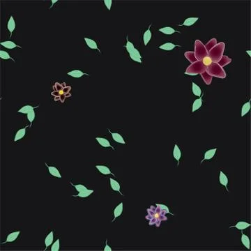 Floral ornamental vector pattern. Seamless design leafs texture. 스톡 일러스트