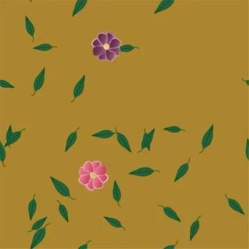 Floral ornamental vector pattern. Seamless design leafs texture. Illustrazione stock