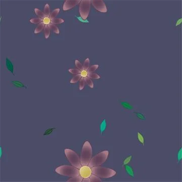 Floral ornamental vector pattern. Seamless design leafs texture. Stock Illustration