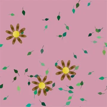 Floral ornamental vector pattern. Seamless design leafs texture. Stock Illustration