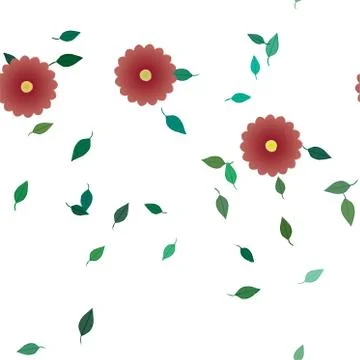 Floral ornamental vector pattern. Seamless design leafs texture. Stock Illustration