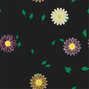 Floral ornamental vector pattern. Seamless design leafs texture. Illustrazione stock