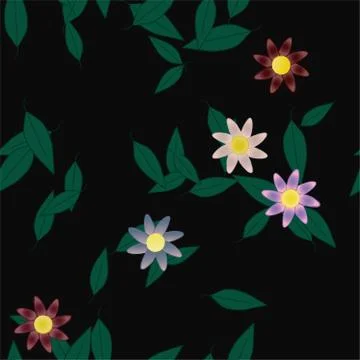Floral ornamental vector pattern. Seamless design leafs texture. 스톡 일러스트