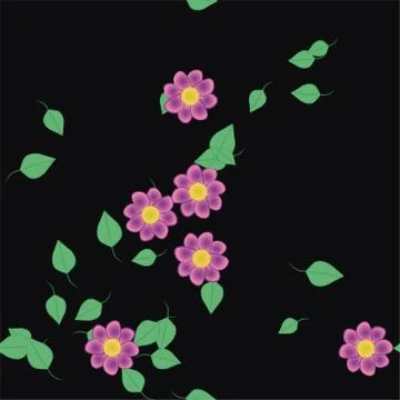 Floral ornamental vector pattern. Seamless design leafs texture. 스톡 일러스트