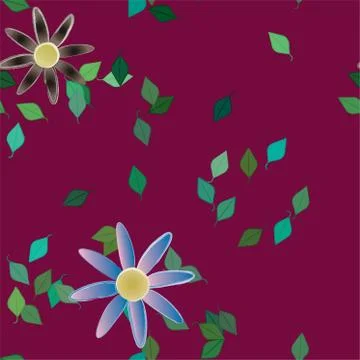 Floral ornamental vector pattern. Seamless design leafs texture. 스톡 일러스트
