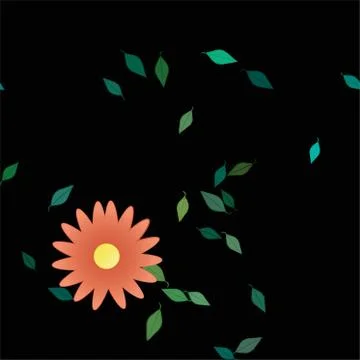 Floral ornamental vector pattern. Seamless design leafs texture. Illustrazione stock