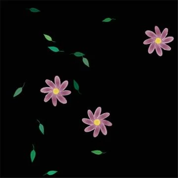 Floral ornamental vector pattern. Seamless design leafs texture. Stock Illustration