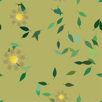 Floral ornamental vector pattern. Seamless design leafs texture. Stock Illustration