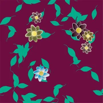 Floral ornamental vector pattern. Seamless design leafs texture. 스톡 일러스트