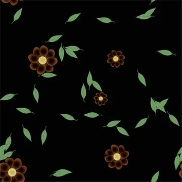 Floral ornamental vector pattern. Seamless design leafs texture. 스톡 일러스트