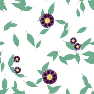 Floral ornamental vector pattern. Seamless design leafs texture. Stock Illustration