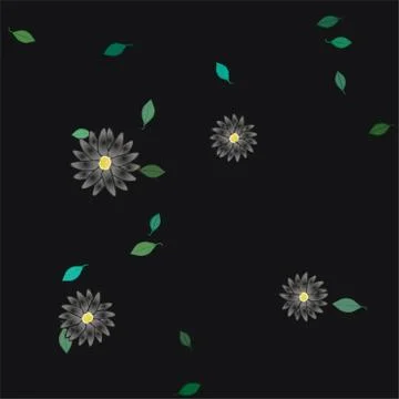 Floral ornamental vector pattern. Seamless design leafs texture. Stock Illustration