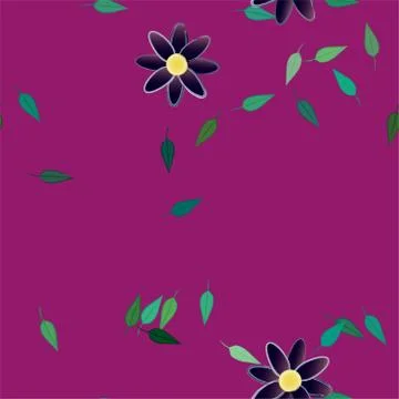 Floral ornamental vector pattern. Seamless design leafs texture. Illustrazione stock