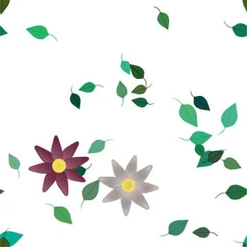 Floral ornamental vector pattern. Seamless design leafs texture. Illustrazione stock