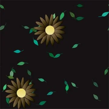 Floral ornamental vector pattern. Seamless design leafs texture. 스톡 일러스트