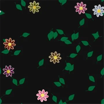 Floral ornamental vector pattern. Seamless design leafs texture. Illustrazione stock