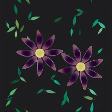 Floral ornamental vector pattern. Seamless design leafs texture. Stock Illustration