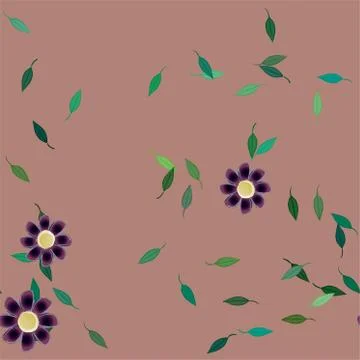 Floral ornamental vector pattern. Seamless design leafs texture. Stock Illustration