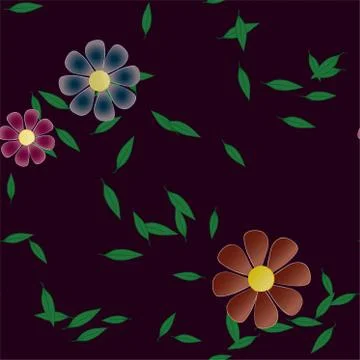 Floral ornamental vector pattern. Seamless design leafs texture. Stock Illustration