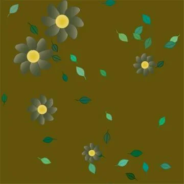 Floral ornamental vector pattern. Seamless design leafs texture. Stock Illustration